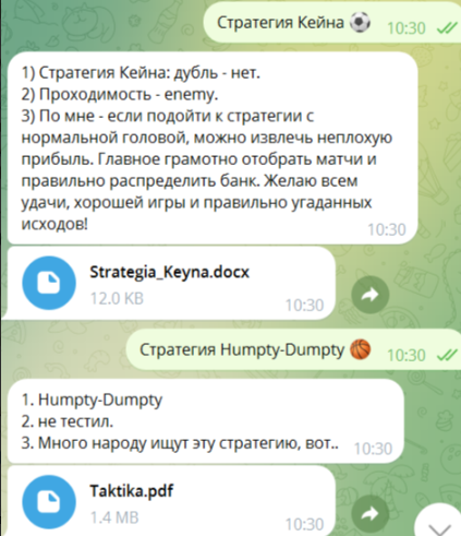 Описание стратегий