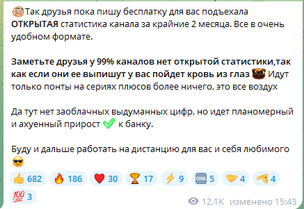 Пост о статистике на канале