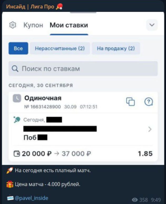статистика Инсайд Лига про