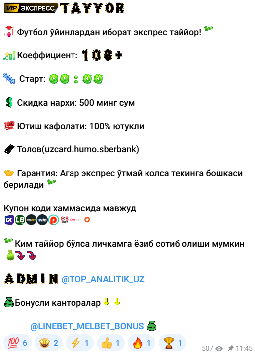Telegram-канал Top Analitik Uz
