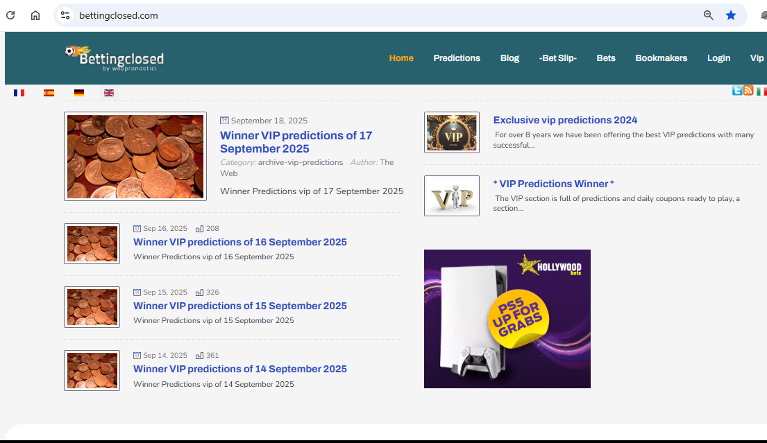 Вида сайта Bettingclosed com