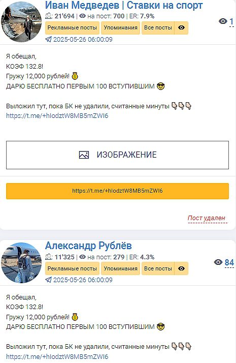 Vip Спортивная Аналитика телеграмм